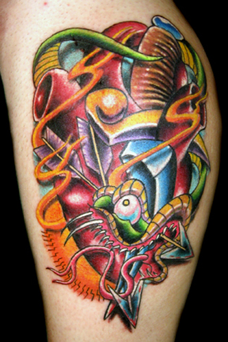 Tattoos - Cartoon tattoos - snake,dagger,heart morph